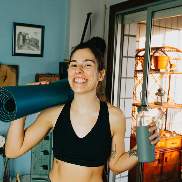 Wellness-focused fitness space with calm atmosphere